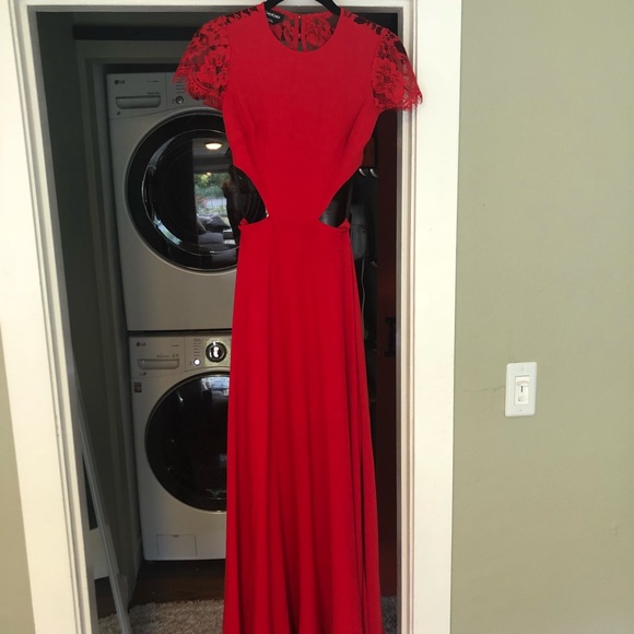 Formal Bebe Dress with Lace Sleeve/Back - Picture 2 of 5